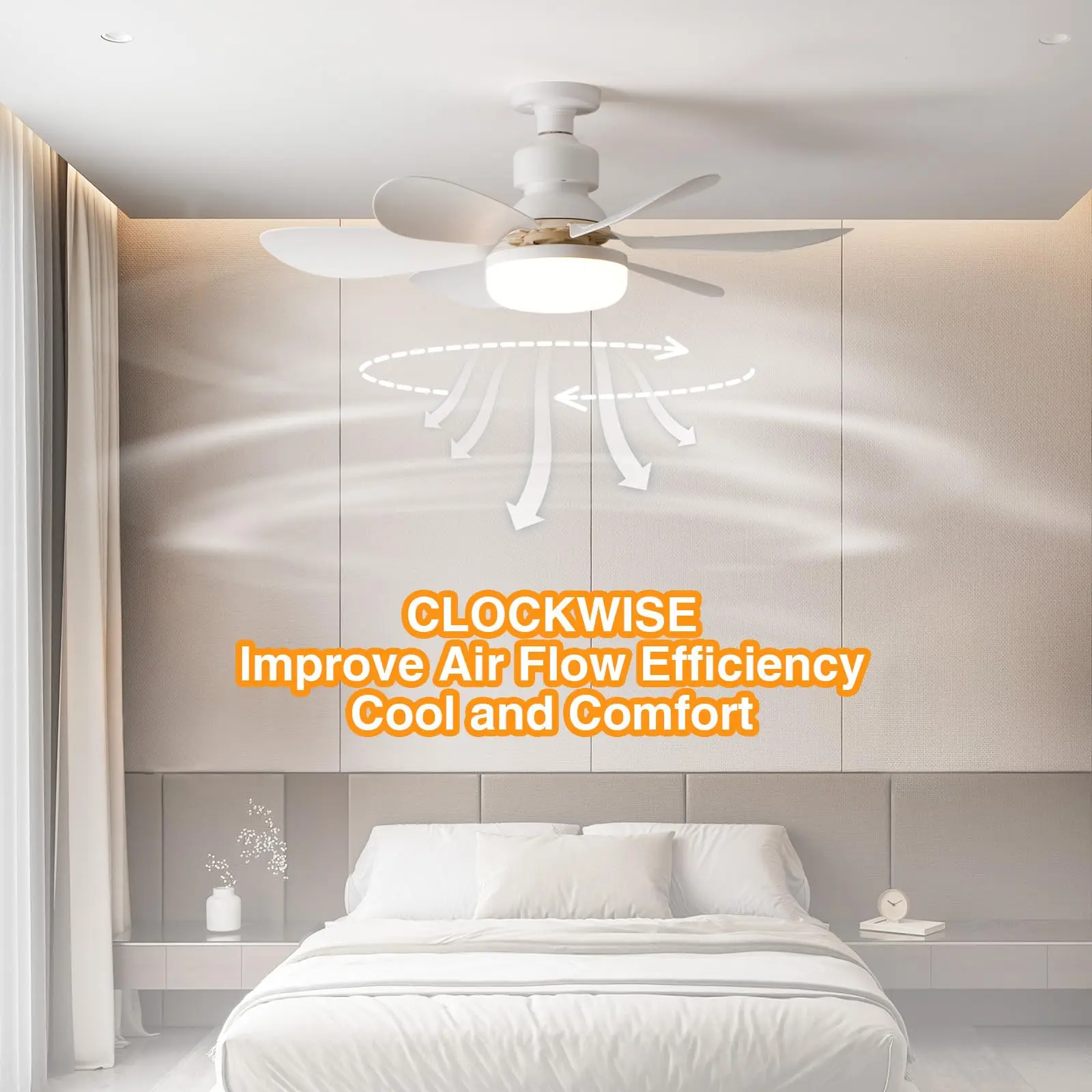 Eficaz Ventilador de Techo 40W con Control Remoto