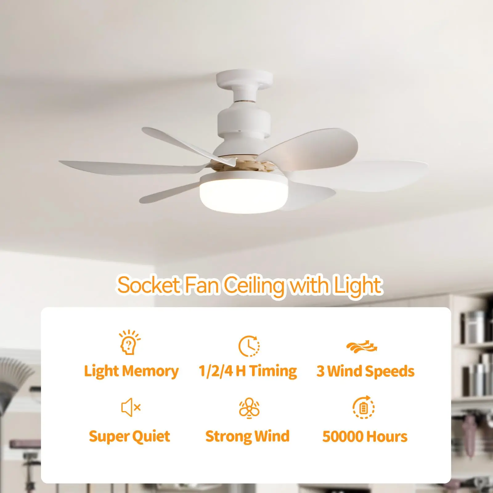 Eficaz Ventilador de Techo 40W con Control Remoto