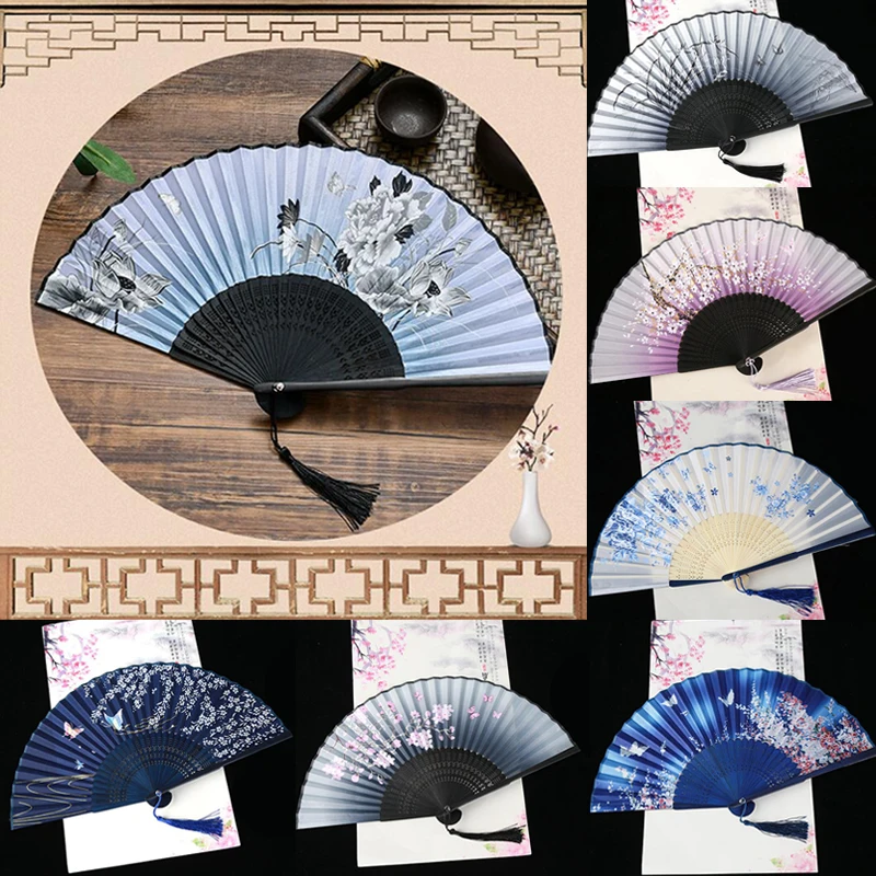 Nuevo Ventilador Plegable De Seda Estilo Vintage