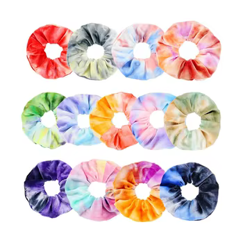 Gomas para el cabello de terciopelo teñidas con lazo