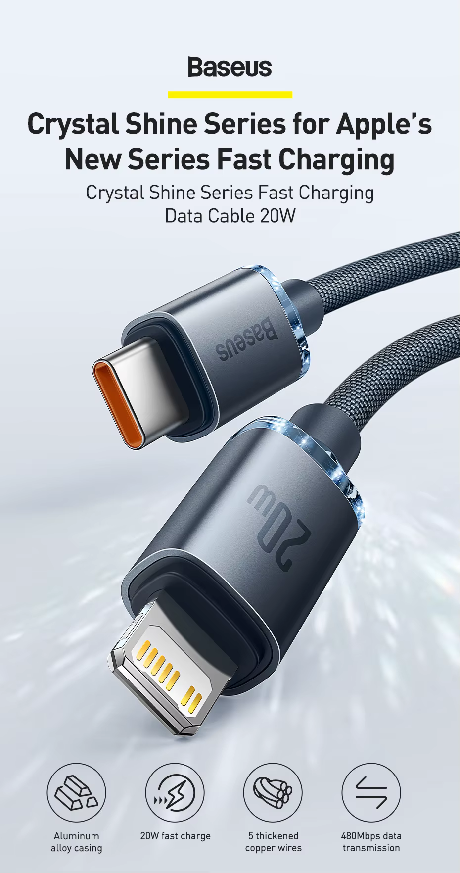 Cable USB de Alata Calidad Tipo C de 20W Baseus