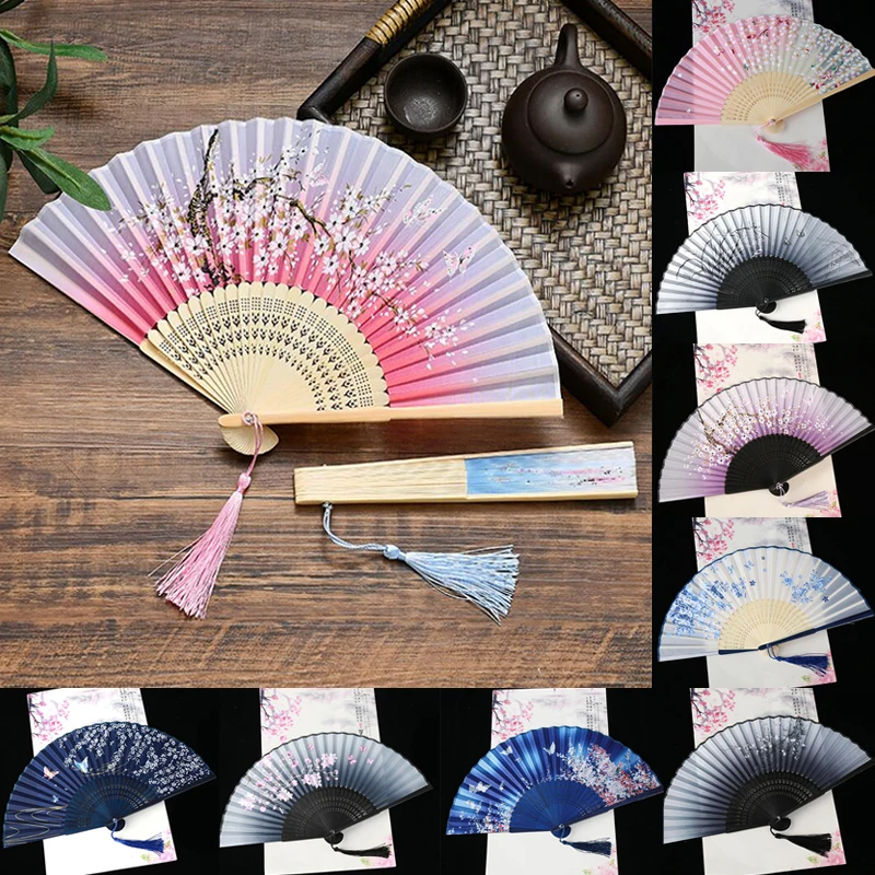 Nuevo Ventilador Plegable De Seda Estilo Vintage