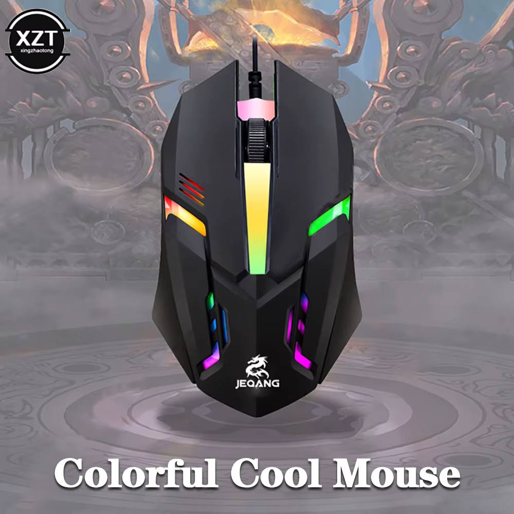 Magnífico Ratón Óptico con Cable USB y Luces RGB