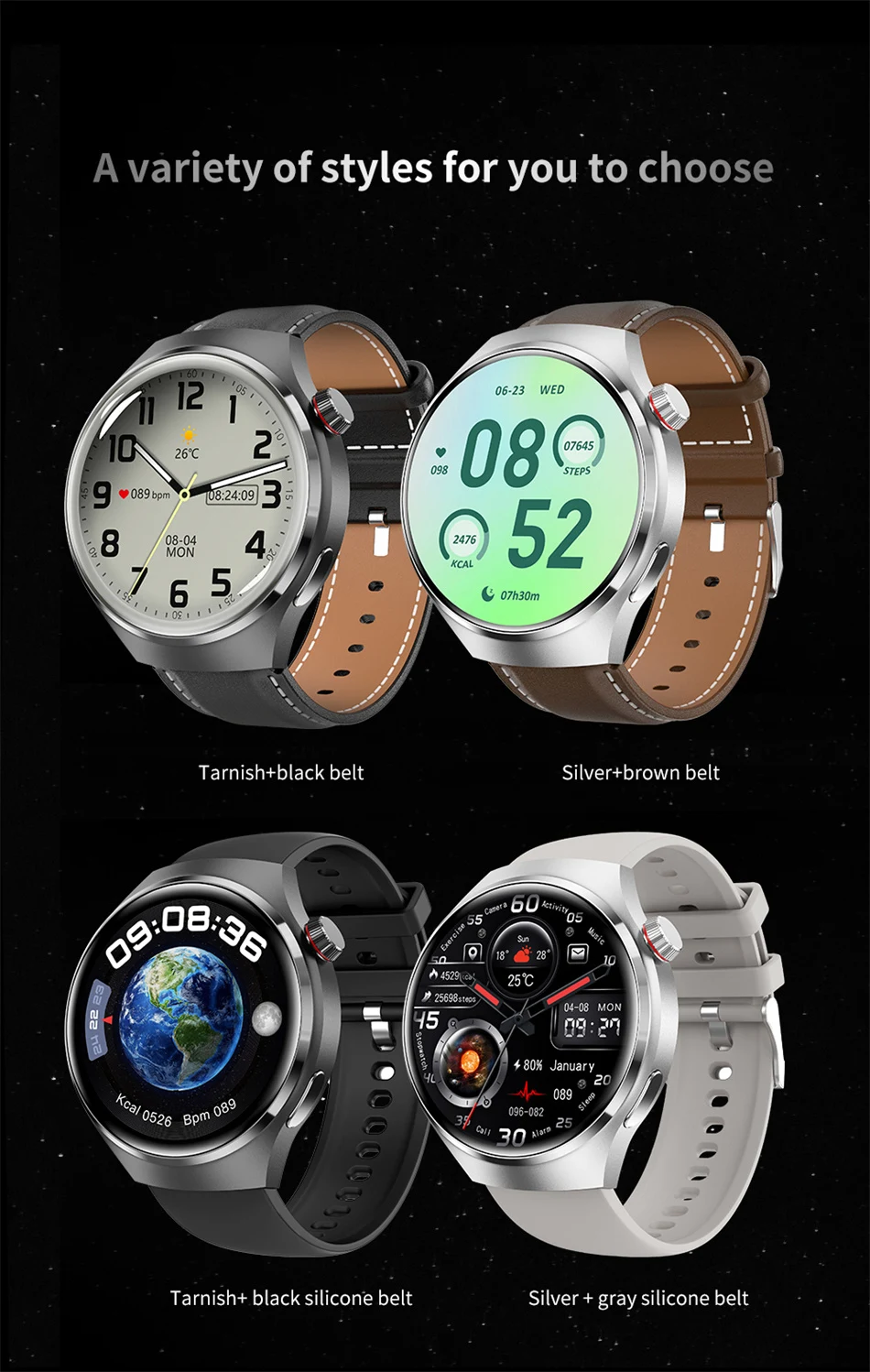 Reloj Inteligente Resistente al Agua con Monitor Cardíaca