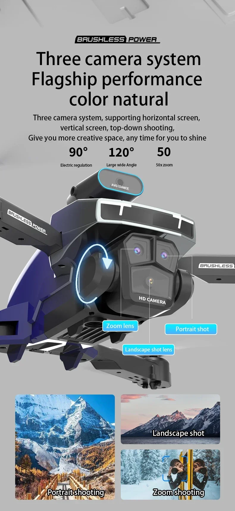 Dron Profesional H3 8K Fascinante Con Cámara Con Grabación