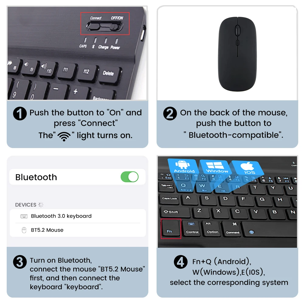 Fenomenal Teclado Inalámbrico Bluetooth para Tabletas