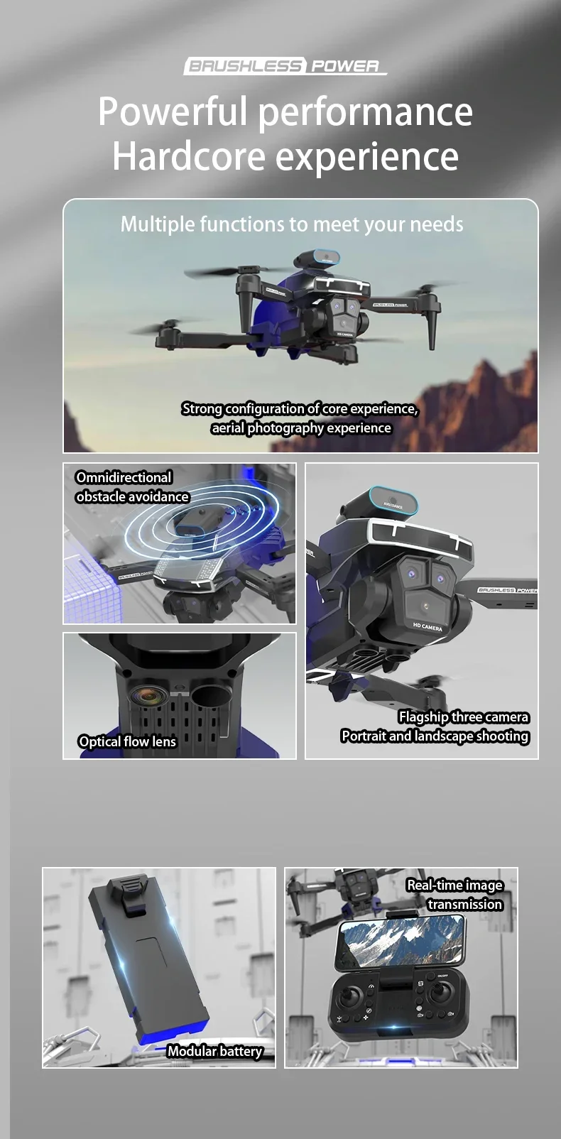 Dron Profesional H3 8K Fascinante Con Cámara Con Grabación