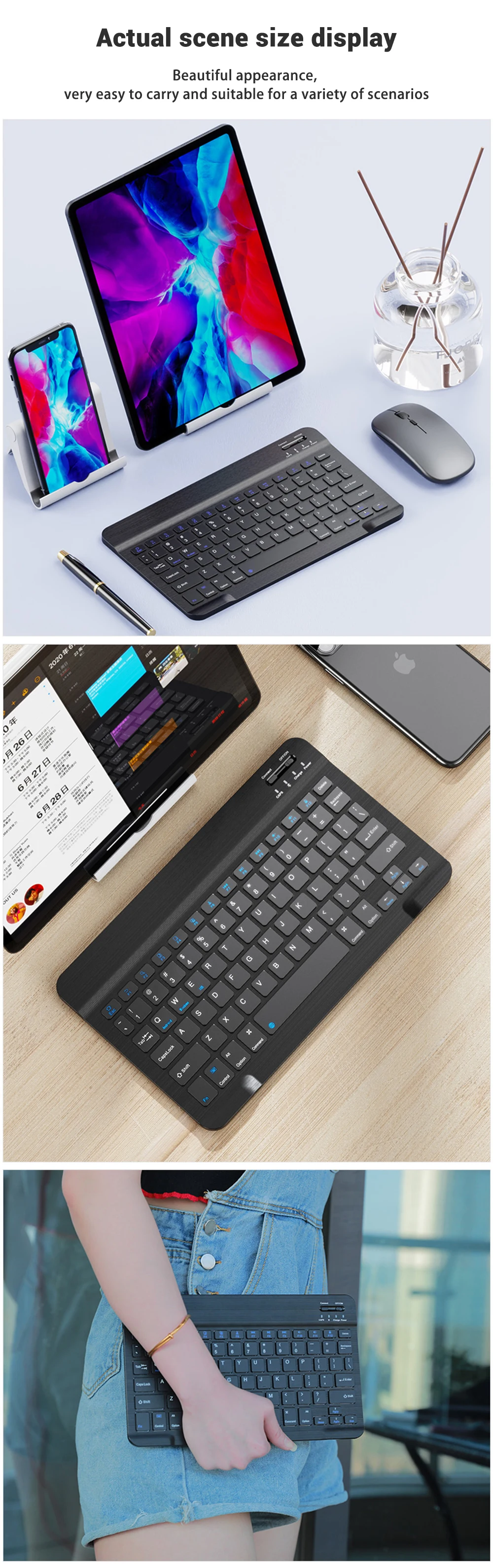 Fenomenal Teclado Inalámbrico Bluetooth para Tabletas