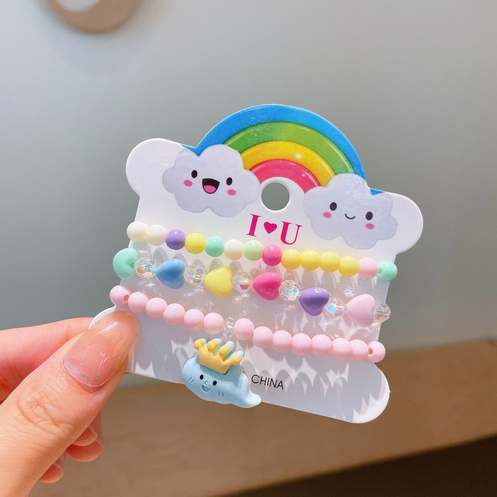 Pulseras de resina coloridas para niñas pequeñas