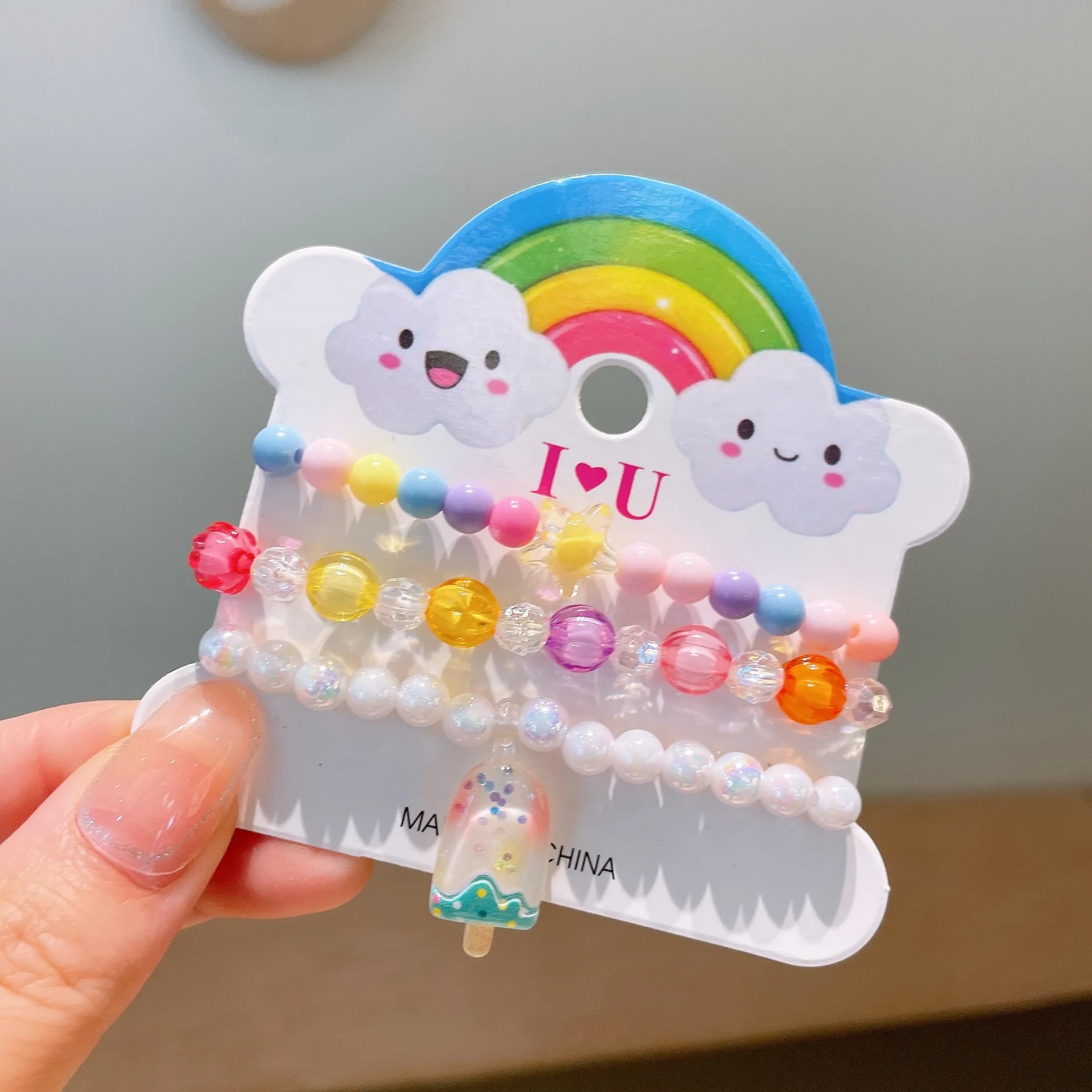 Pulseras de resina coloridas para niñas pequeñas