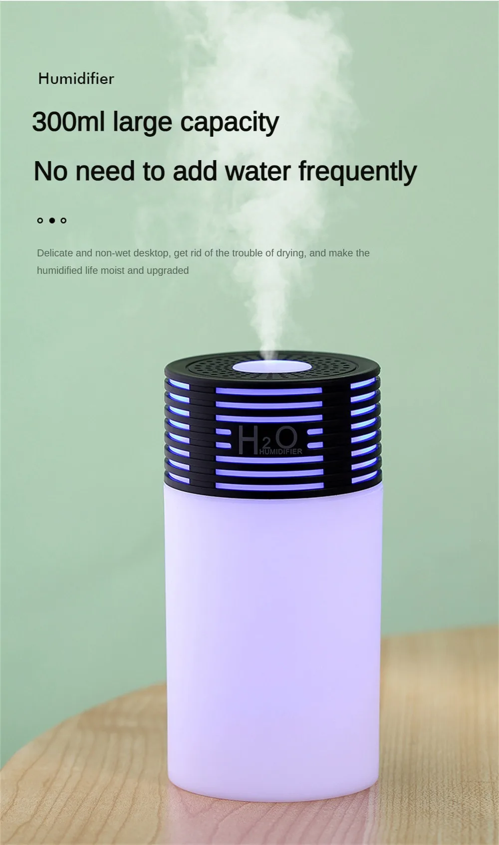 Eficaz Humidificador táctil para coche: Aire fresco y relajante