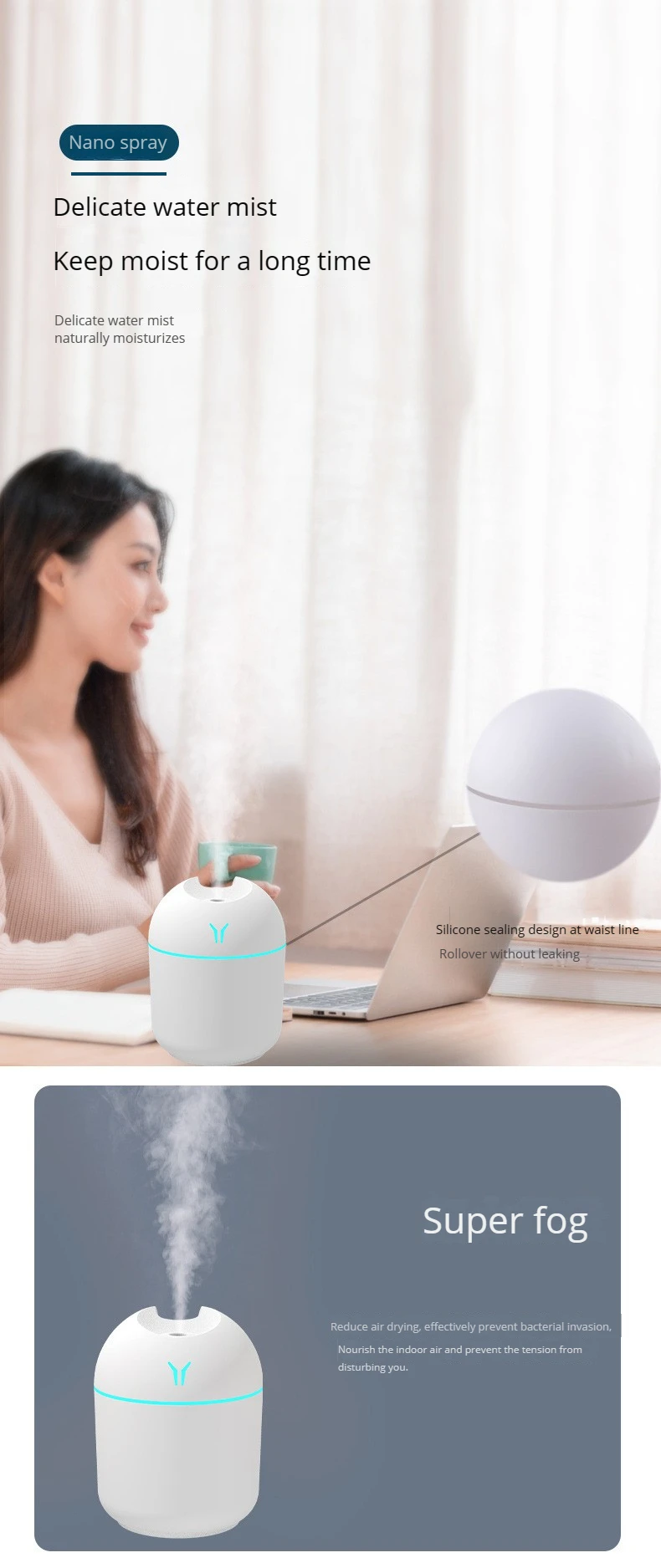 Transformador Mini Humidificador de Aire Portátil para Hogar