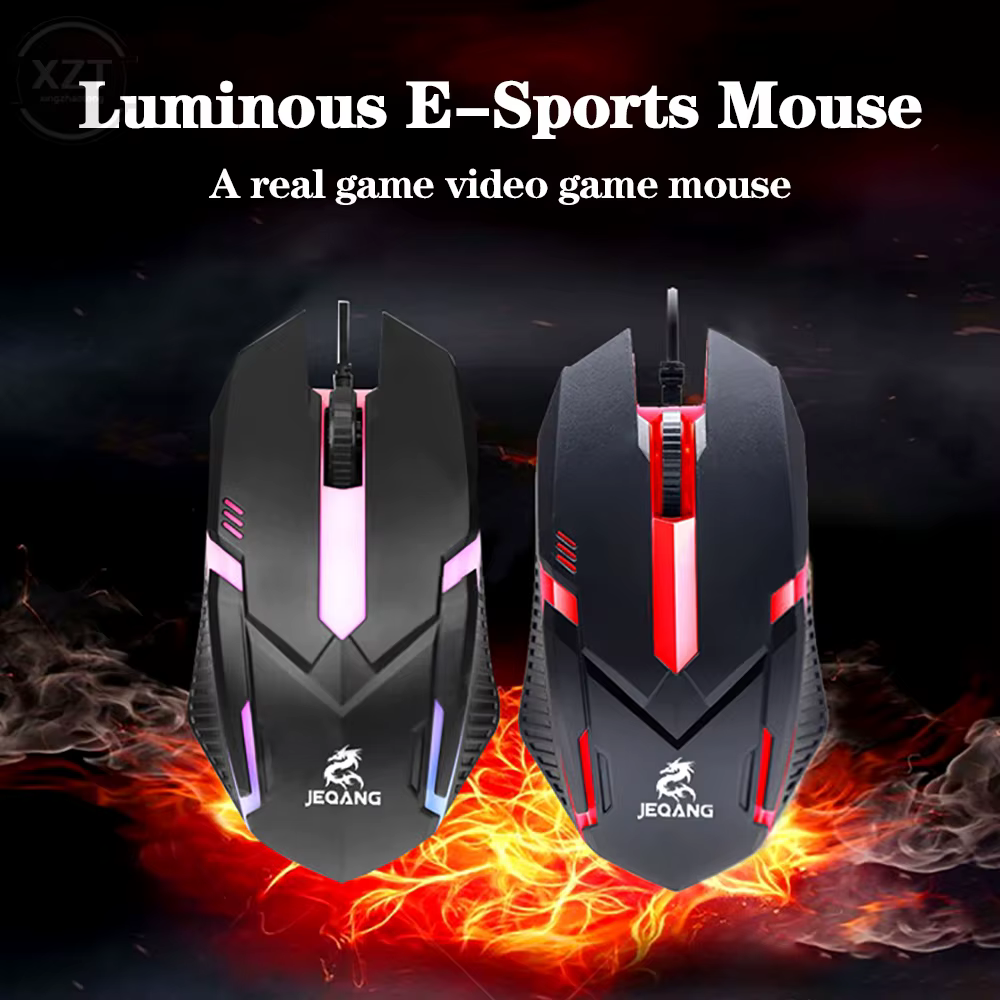 Magnífico Ratón Óptico con Cable USB y Luces RGB