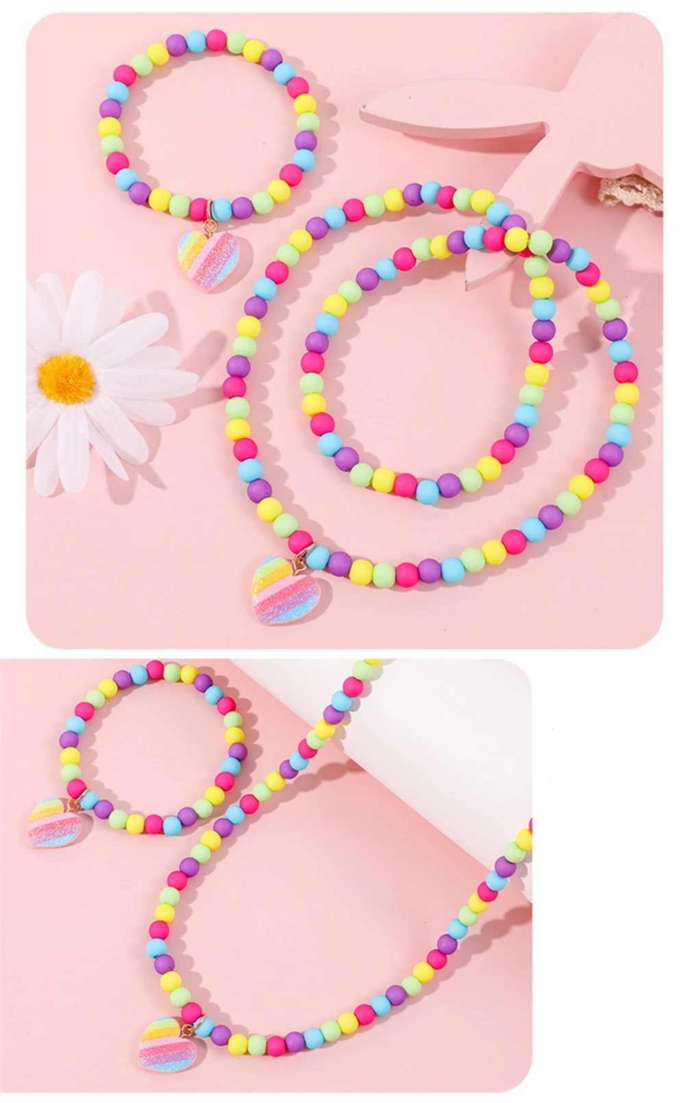 Makersland Collares de corazón para niña