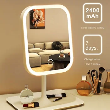 Espejo de Tocador de Escritorio con Luz LED para Maquillaje