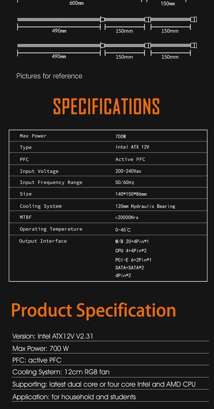 Nuevo Fuente De Alimentación Silenciosa Para Pc