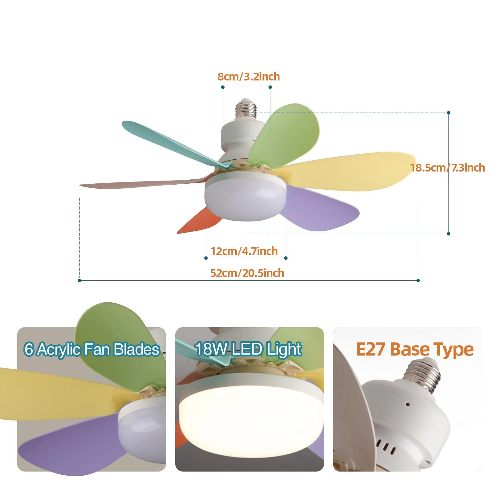 Eficaz Ventilador de Techo 40W con Control Remoto