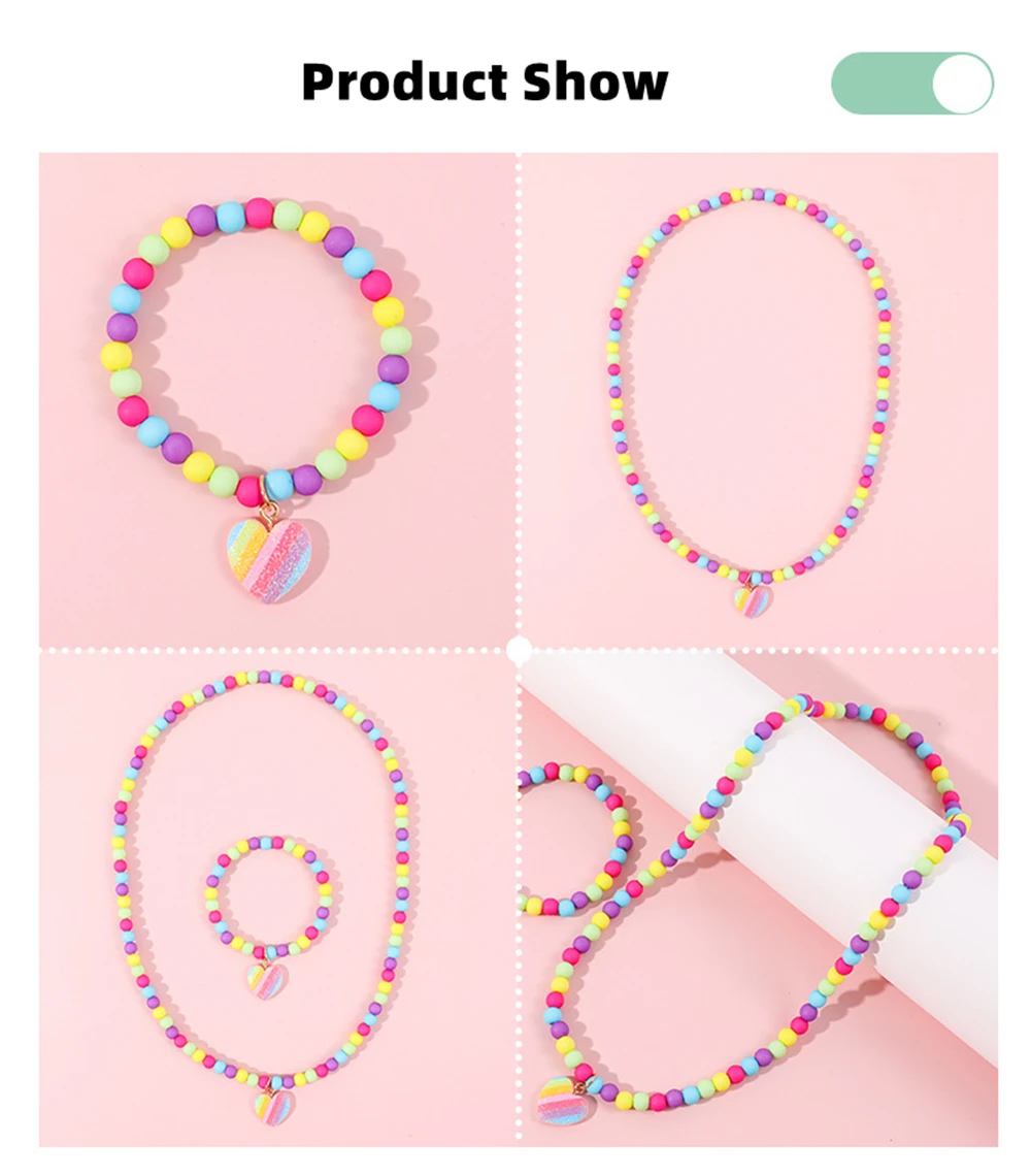 Makersland Collares de corazón para niña