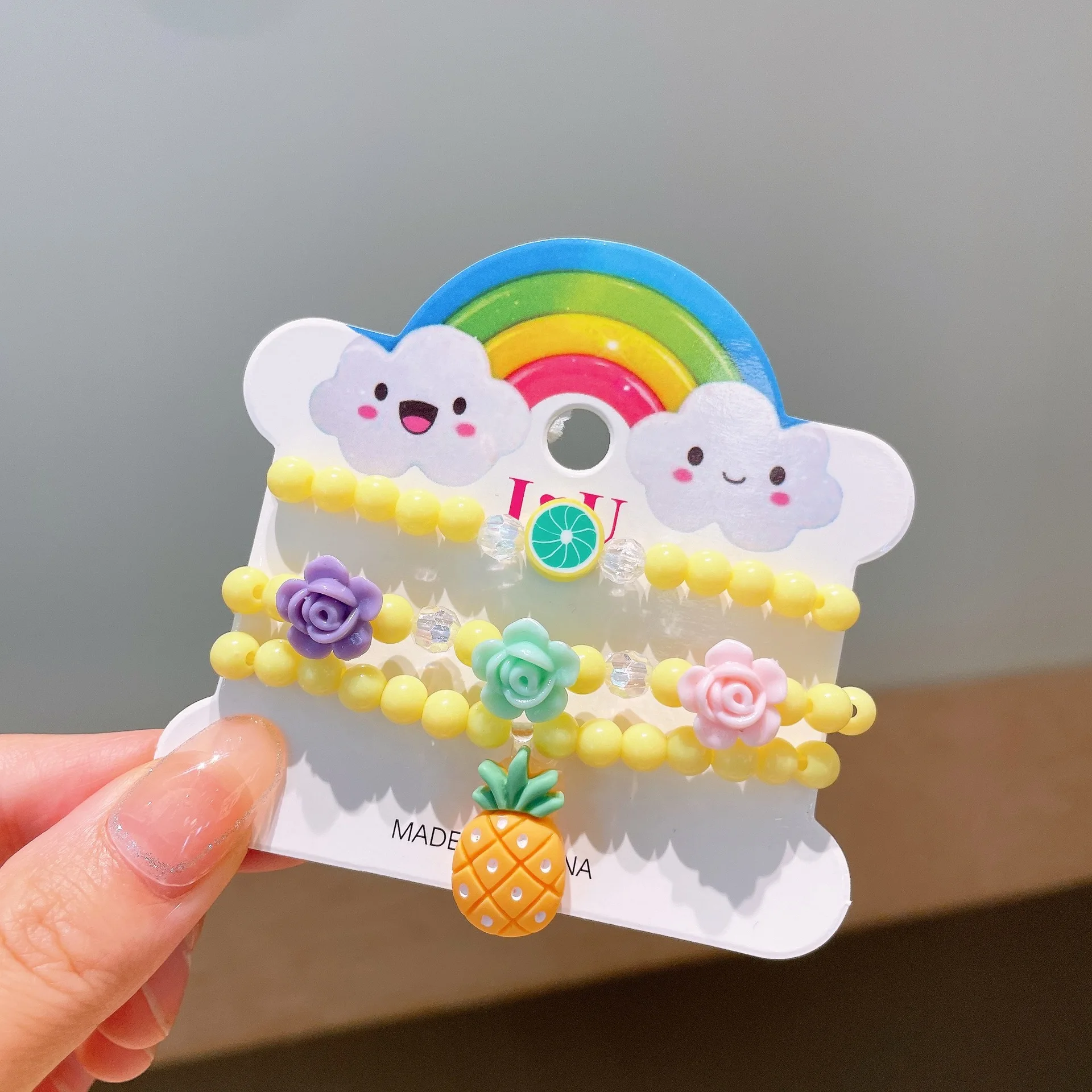 Pulseras de resina coloridas para niñas pequeñas