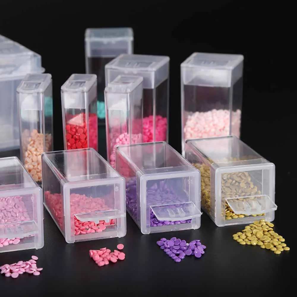 Caja De Almacenamiento De Pintura De Diamantes Con Cuentas