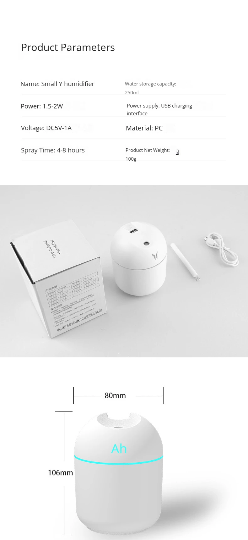 Transformador Mini Humidificador de Aire Portátil para Hogar
