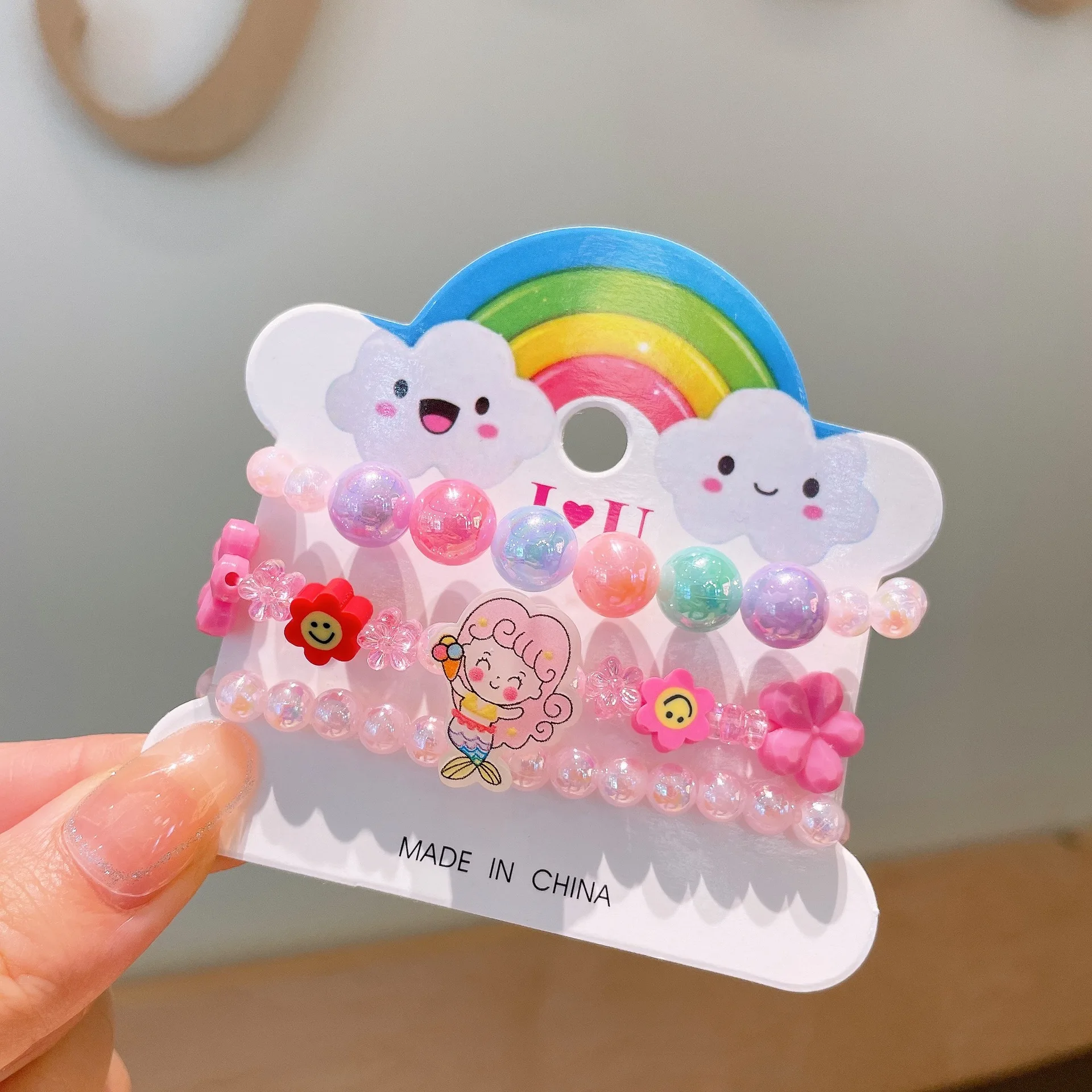Pulseras de resina coloridas para niñas pequeñas