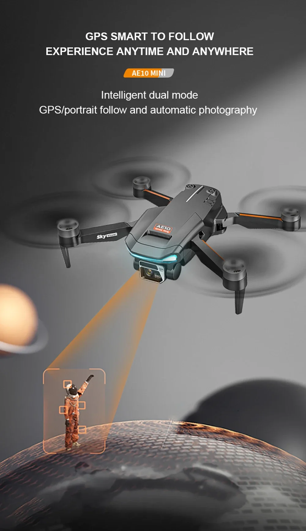 Grandioso Dron Con Tres Cámaras Para Fotografía 8K
