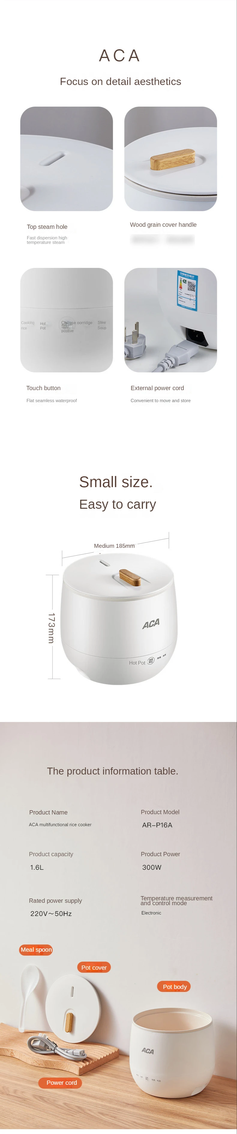 Espléndido Mini olla arrocera multifuncional para el hogar