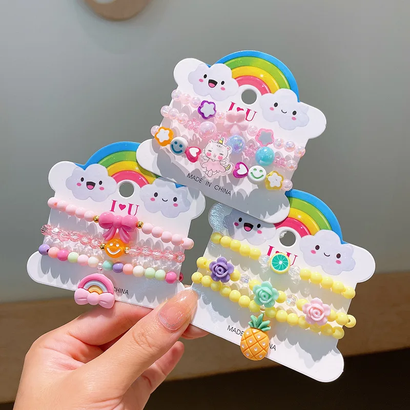 Pulseras de resina coloridas para niñas pequeñas