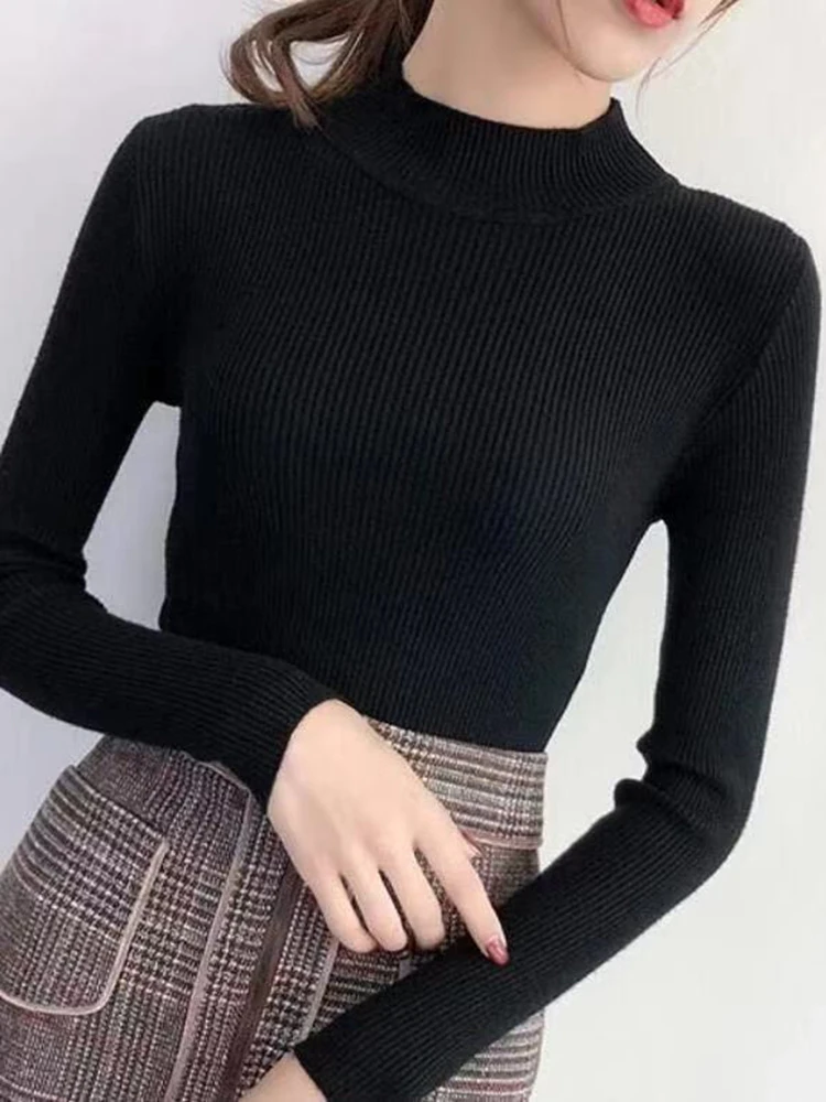 Nuevo Suéter de Cuello Simulado para Mujer