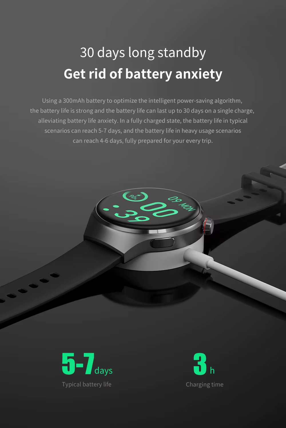 Cautivador Reloj Inteligente Resistente al Agua para Hombre