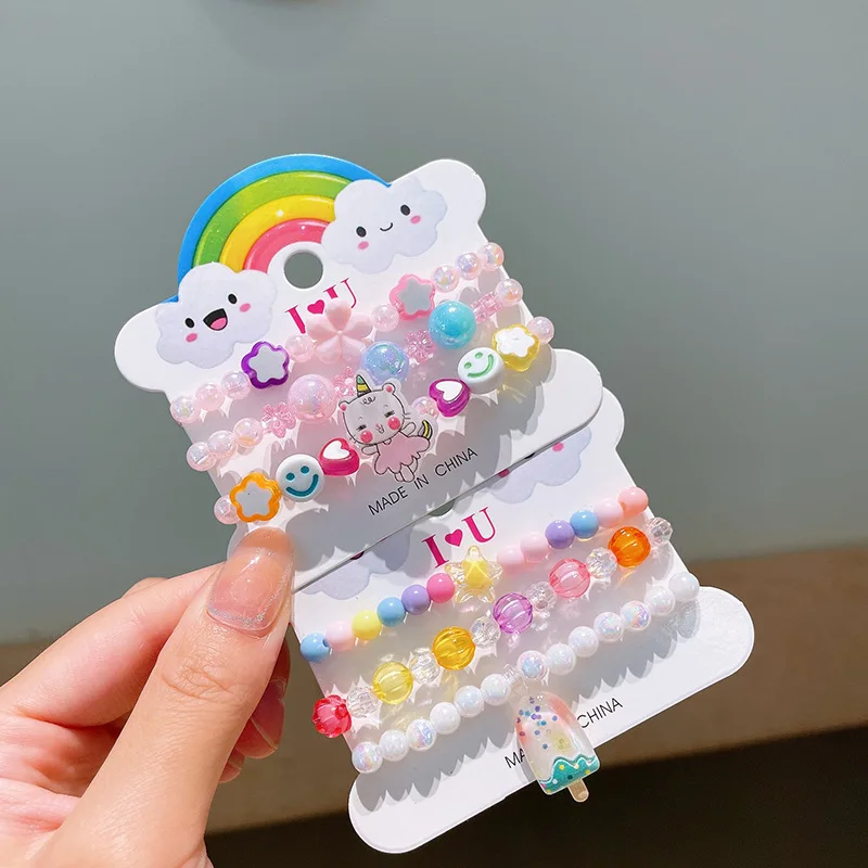 Pulseras de resina coloridas para niñas pequeñas