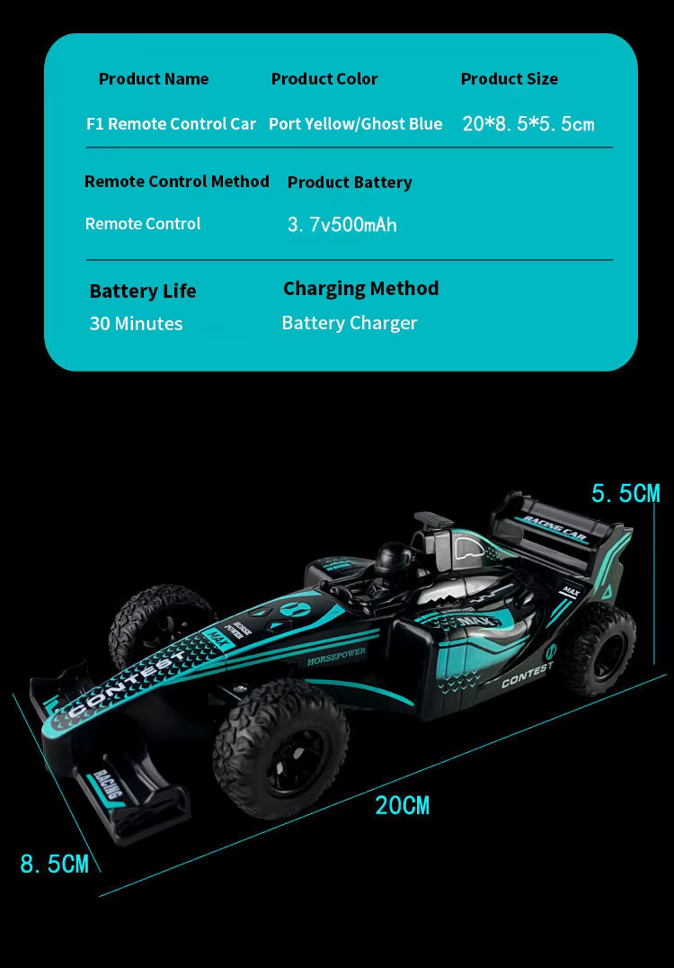 Coche de Fórmula 1 a Control Remoto de Calidad para Niños