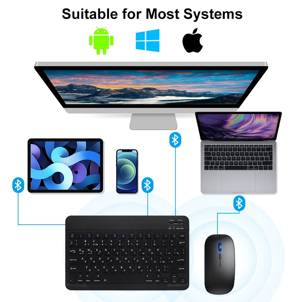 Fenomenal Teclado Inalámbrico Bluetooth para Tabletas