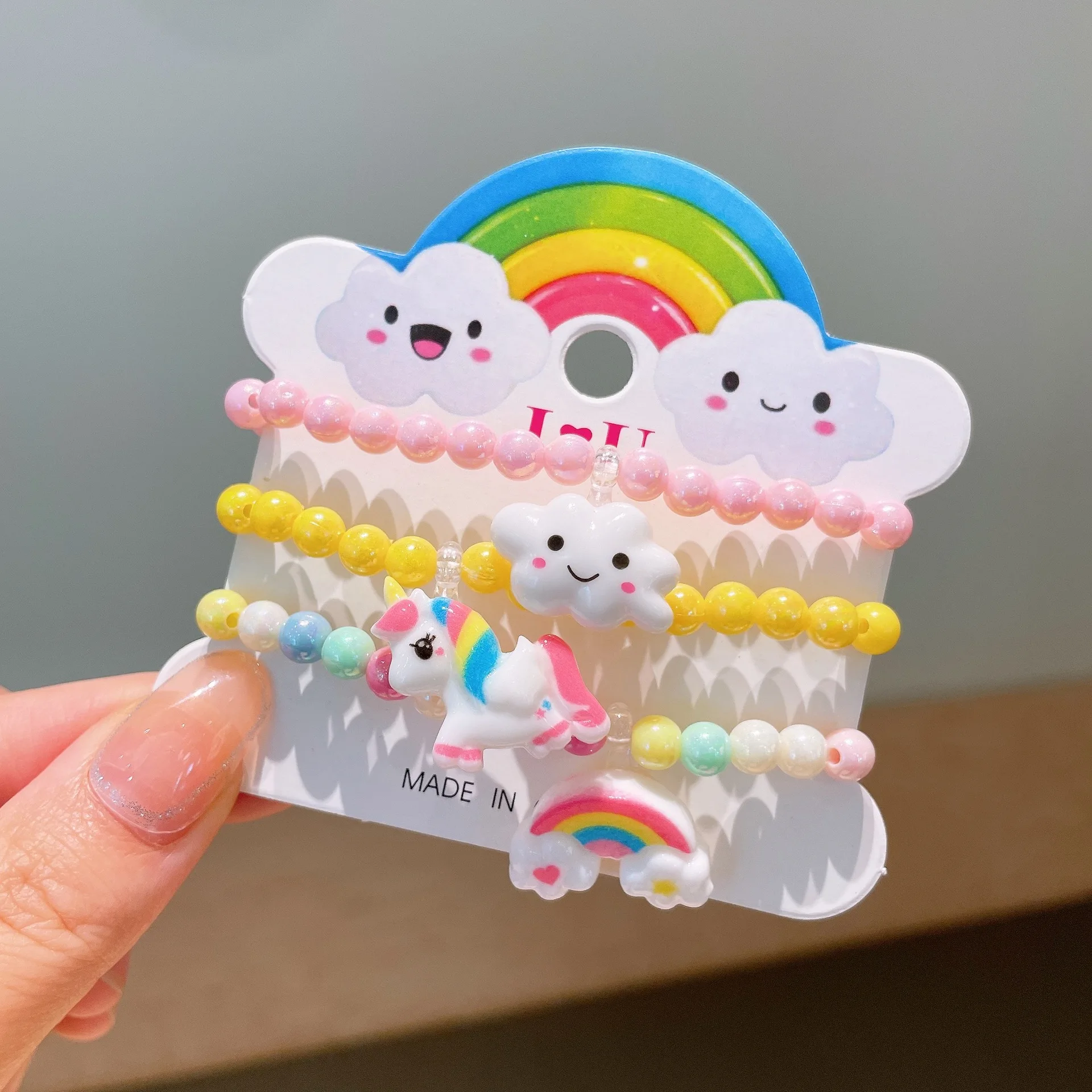 Pulseras de resina coloridas para niñas pequeñas