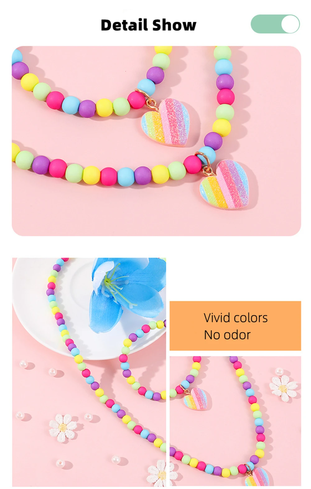 Makersland Collares de corazón para niña