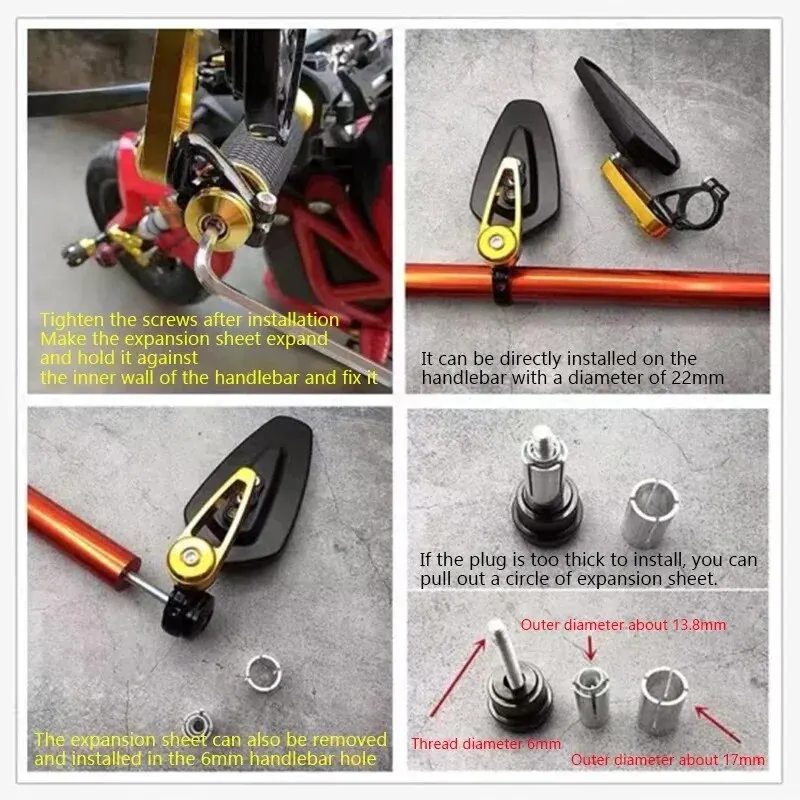 Espejos retrovisores universal de motocicleta indispensable