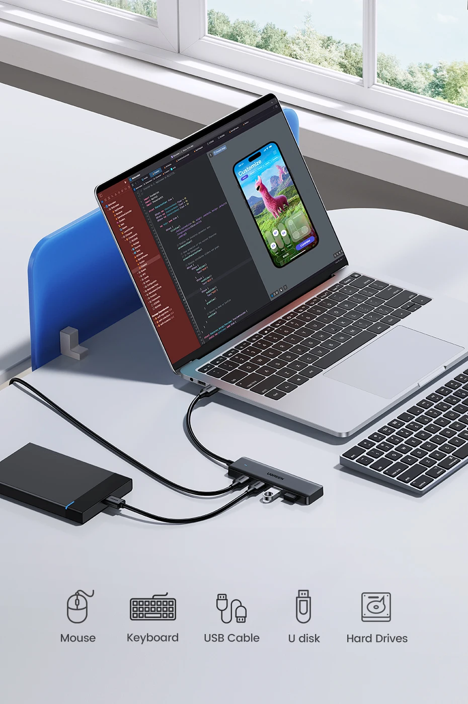 Necesario USB 3.0 con 4 puertos: Eficiente y versátil