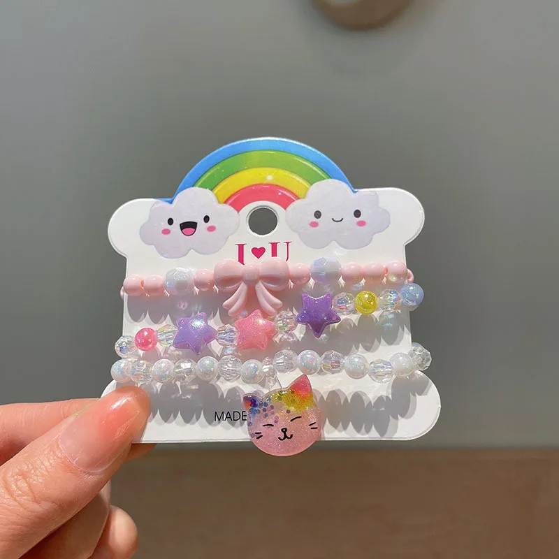 Pulseras de resina coloridas para niñas pequeñas