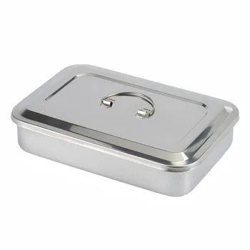 Bandeja de esterilización quirúrgica de acero Dental