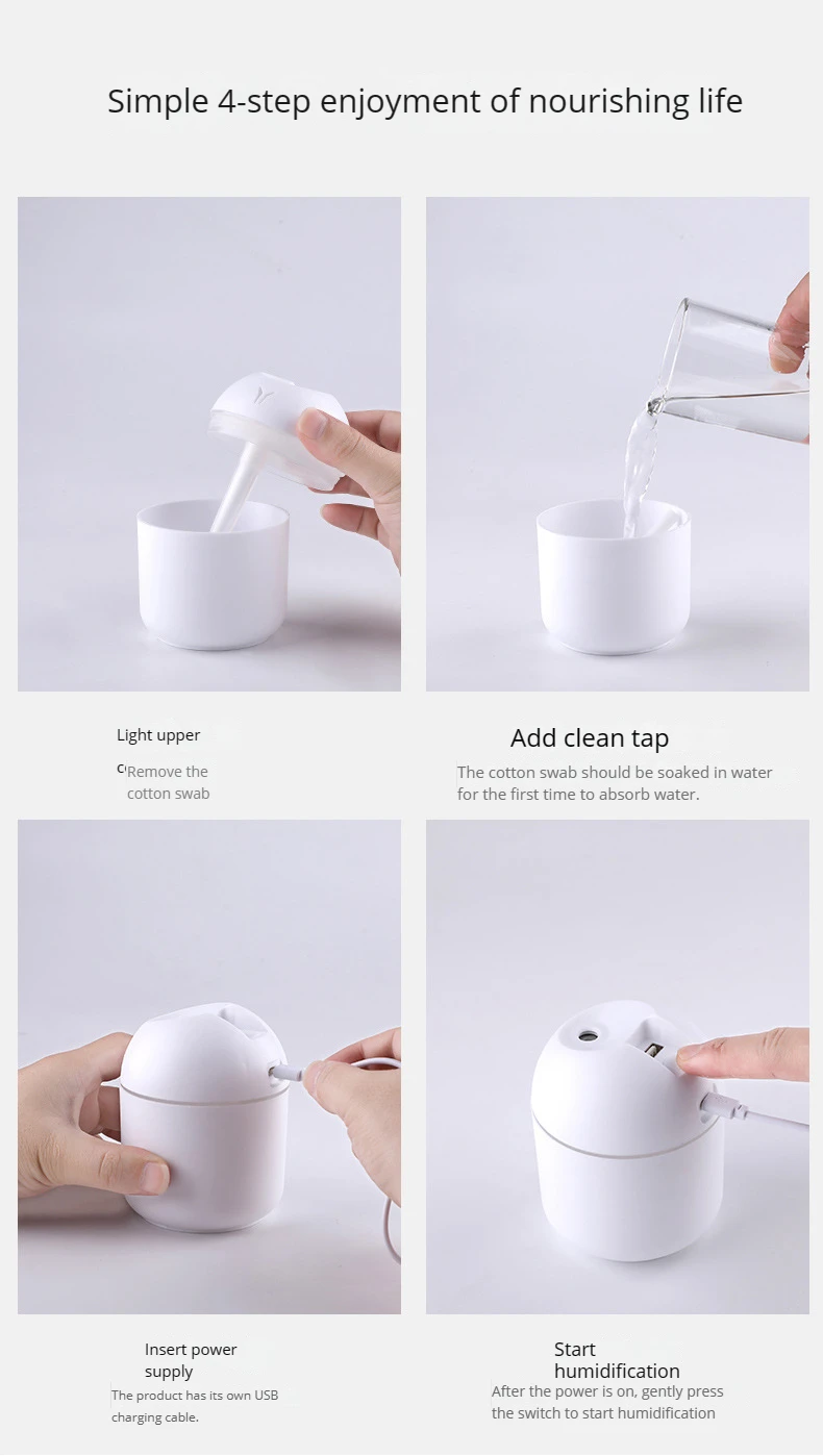 Transformador Mini Humidificador de Aire Portátil para Hogar