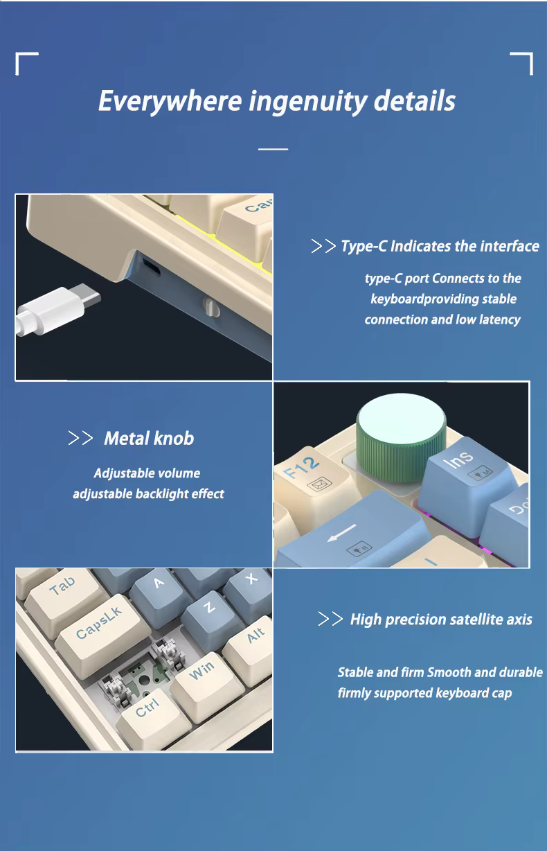 Novedoso Teclado Mecánico Inalámbrico con Bluetooth