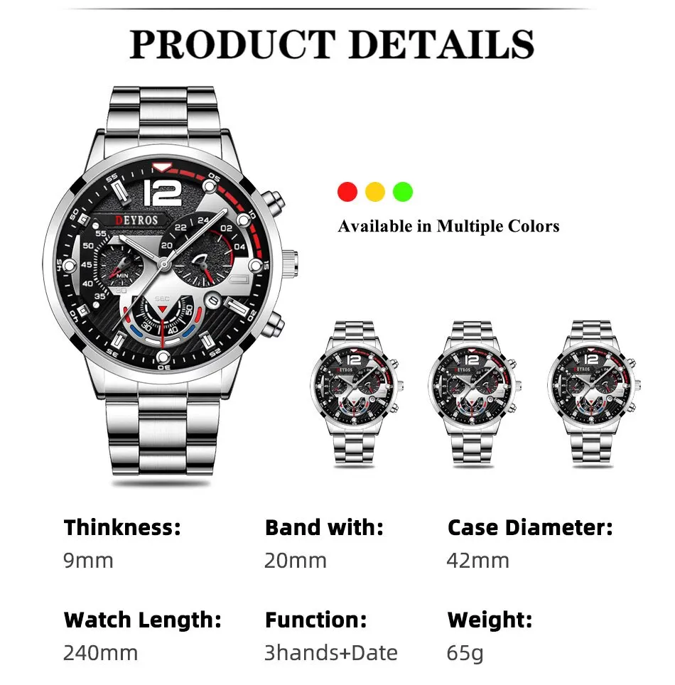 Fabuloso Reloj De Muñeca De Cuarzo Para Caballero