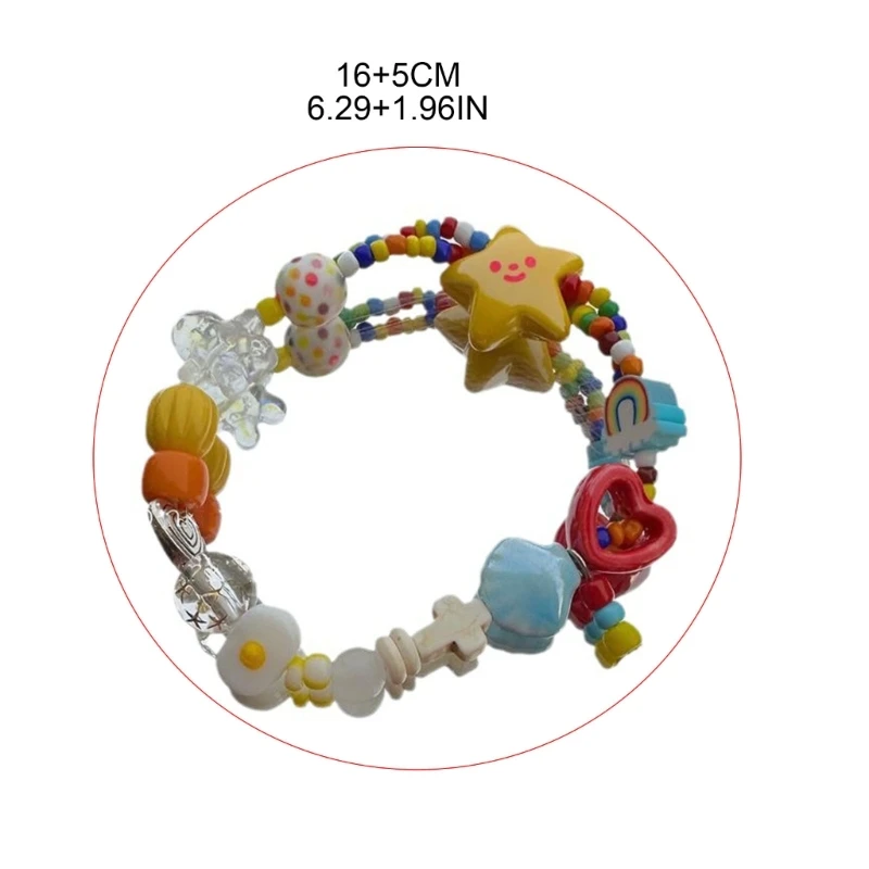 Pulsera de cuentas coloridas y elásticas simples