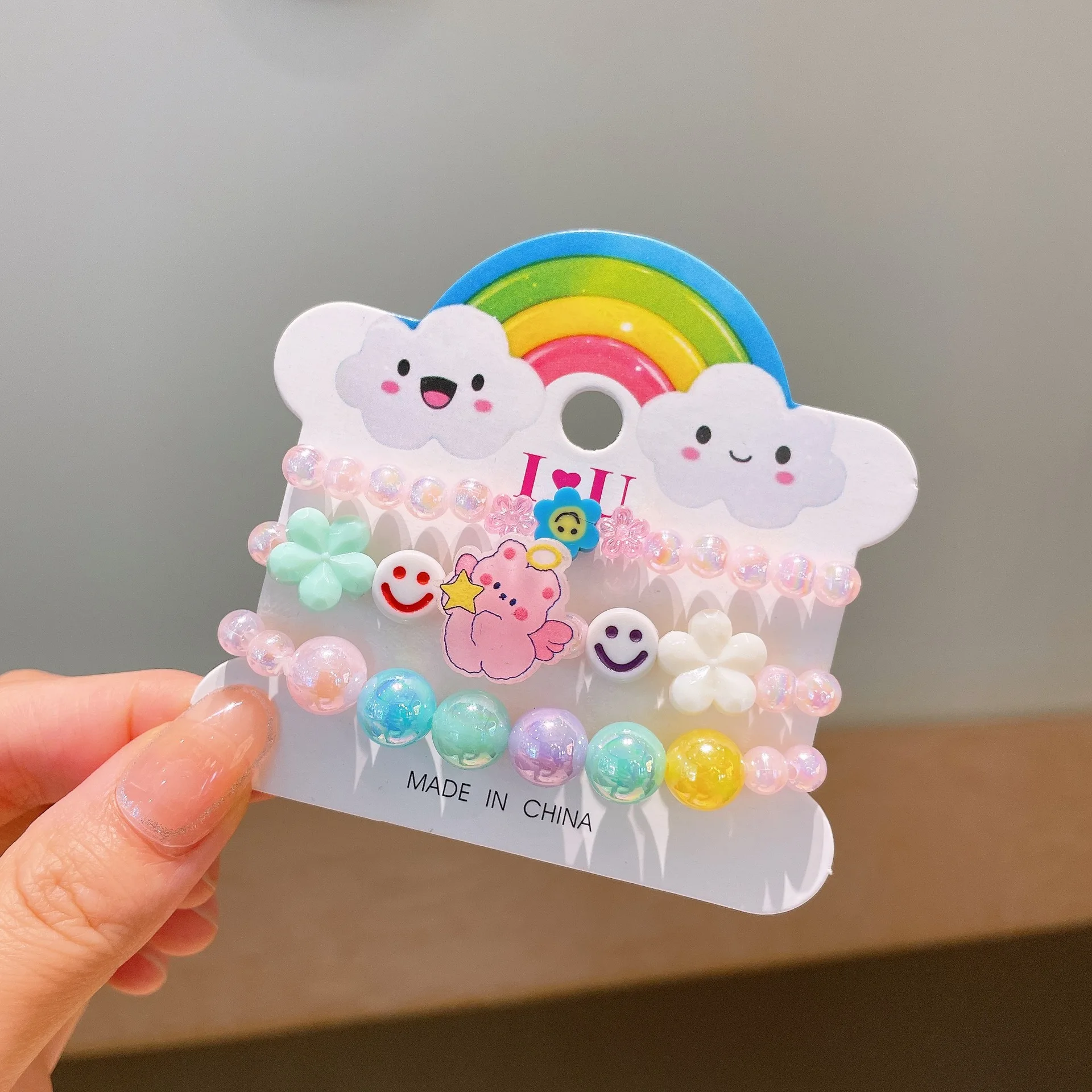Pulseras de resina coloridas para niñas pequeñas