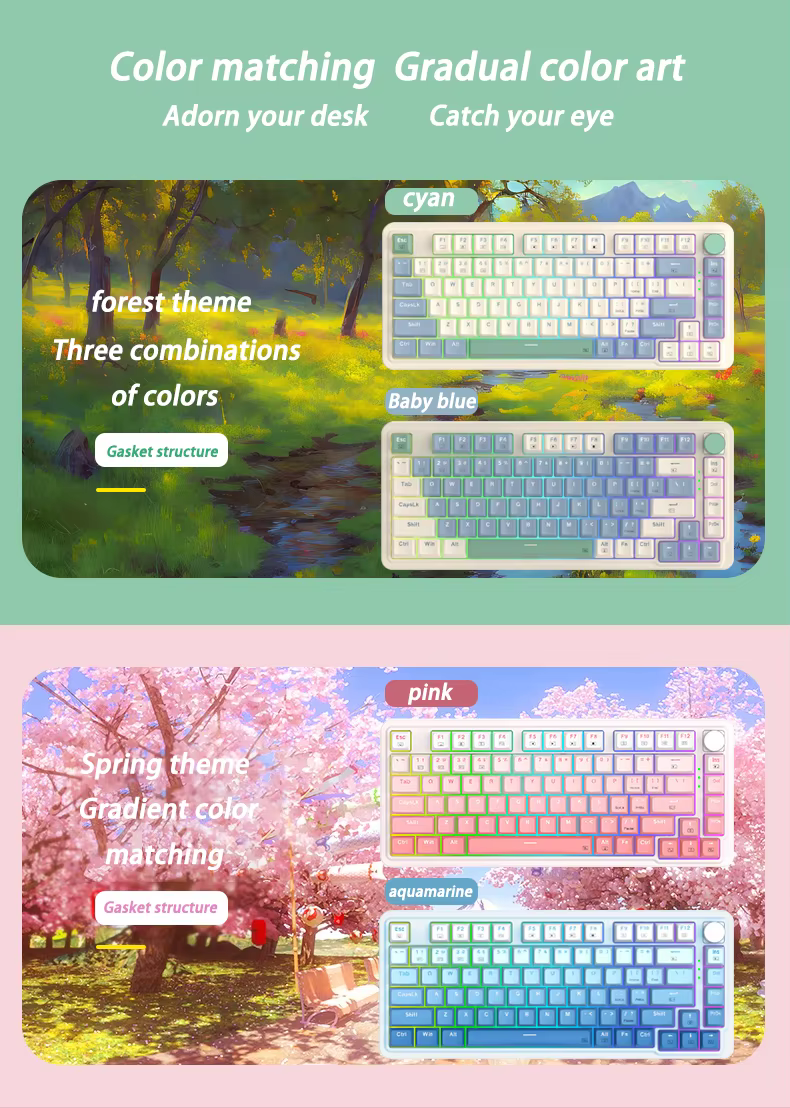 Novedoso Teclado Mecánico Inalámbrico con Bluetooth