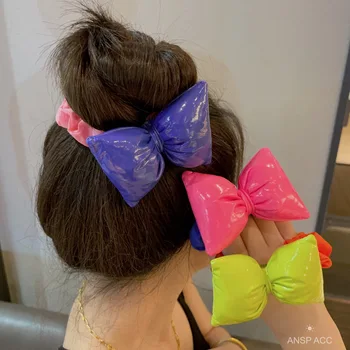 Cinta elástica para el pelo con lazo de esponja fluorescente