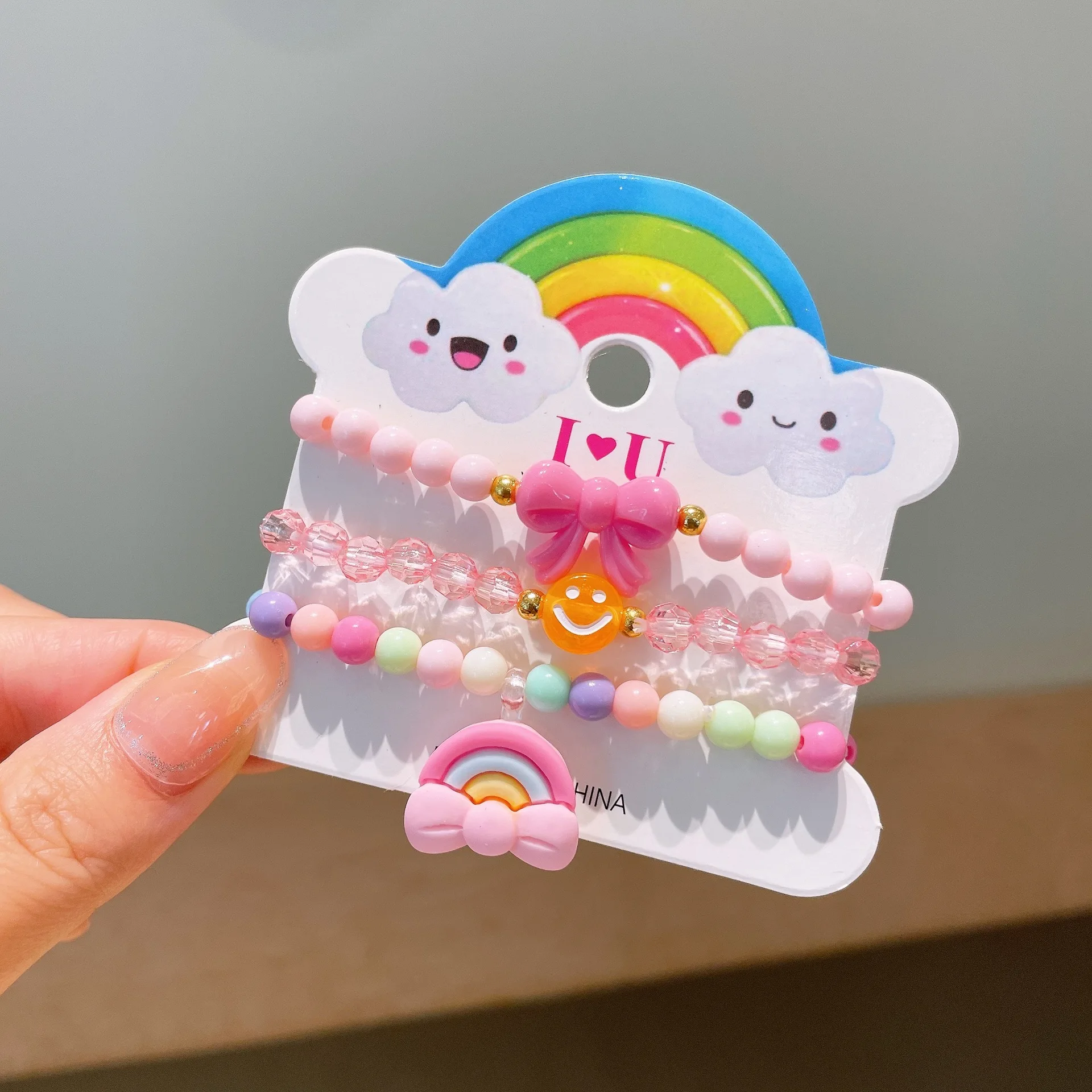 Pulseras de resina coloridas para niñas pequeñas