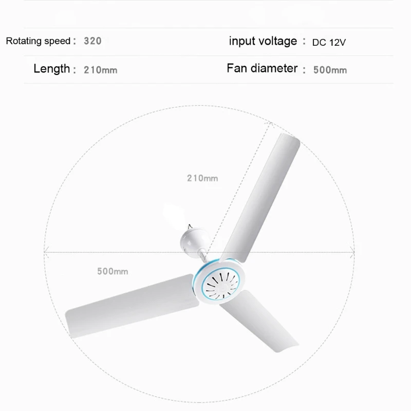 Ventilador De Techo W8Kc 12V De Lujo Y Eficiente