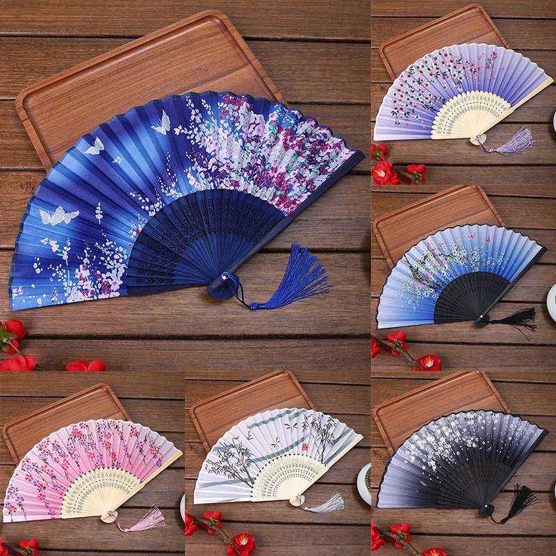Nuevo Ventilador Plegable De Seda Estilo Vintage